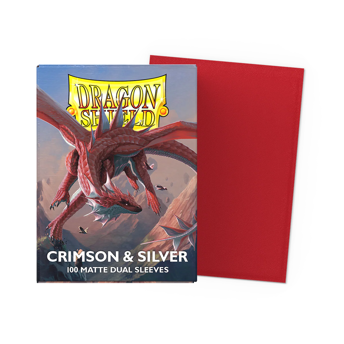 Dragon Shield Crimson & Silver - 100 Matte Dual Sleeves