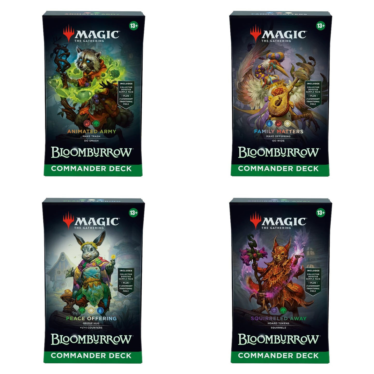 Bloomburrow Commander Deck Set (englisch, alle vier Decks)