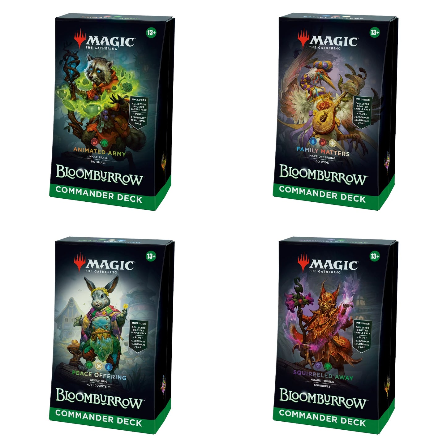 Bloomburrow Commander Deck Set (englisch, alle vier Decks)